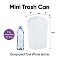 thumbnail image 2 of 2.5Gal/10Qt White Plastic Slim Trash Can with Swing Top Lid Portable for Under Desk Office Bedroom Bathroom Dorm Room, 2 of 5