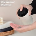 thumbnail image 4 of Bosilunlife 12 oz Striped Recyclable Ceramic Soap Dispenser, Rust-resistant, Matte Off-White Dish Soap Dispenser for Kitchen, Bathroom, 4 of 6