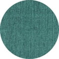 thumbnail image 1 of Ahgly Company Machine Washable Indoor Round Solid Turquoise Blue Modern Area Rugs, 4' Round, 1 of 4