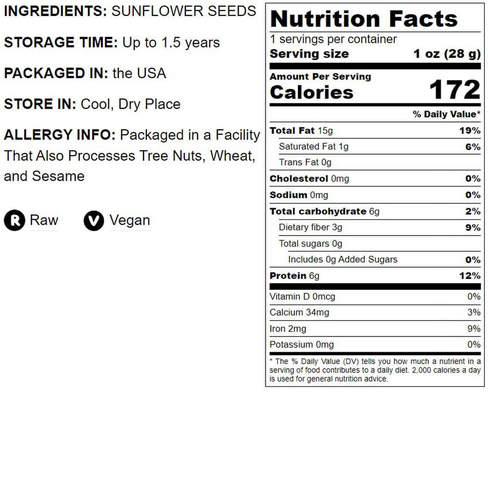 Sunflower Seeds, 5 Pounds – In shell, Raw, Vegan, Bulk