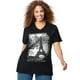 Just My Size - T-shirt à Manches Courtes pour Femme, 2X, Paris Noir – image 1 sur 1