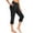 Black, variant on Fsqjgq Womens Black Flare Leggings Casual High Waisted Seamless Capris Yoga Leggings with Pockets Sports Workout Tights Black S