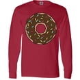 thumbnail image 3 of Inktastic Brown Donut, Donut With Colorful Sprinkles, Frosting Long Sleeve T-Shirt, 3 of 5