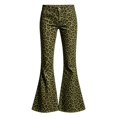 thumbnail image 5 of BOOMNY Girls Leopard Flared Pants Slim Fit Bell Bottom Pants for Kids Trendy High Waist Graphic Y2K Flared Leggings With Pockets, 5 of 5