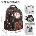 thumbnail image 5 of FUIALDOLG Baseball Stitch Print Travel Rucksack with Breathable, Multi-Pocket Waterproof 17 Inch School Backpack for Elementary Daily Use, 5 of 9