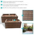 thumbnail image 4 of Sunnydaze 21.5" x 11.5" x 9.25" Rectangle Brown Polyrattan 2-Section Indoor Planter 2-Count, 4 of 10