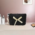 thumbnail image 5 of Unique Bargains 1 Pc Butterfly Pendant Lace Bow Makeup Bag Black Polyester, 5 of 6