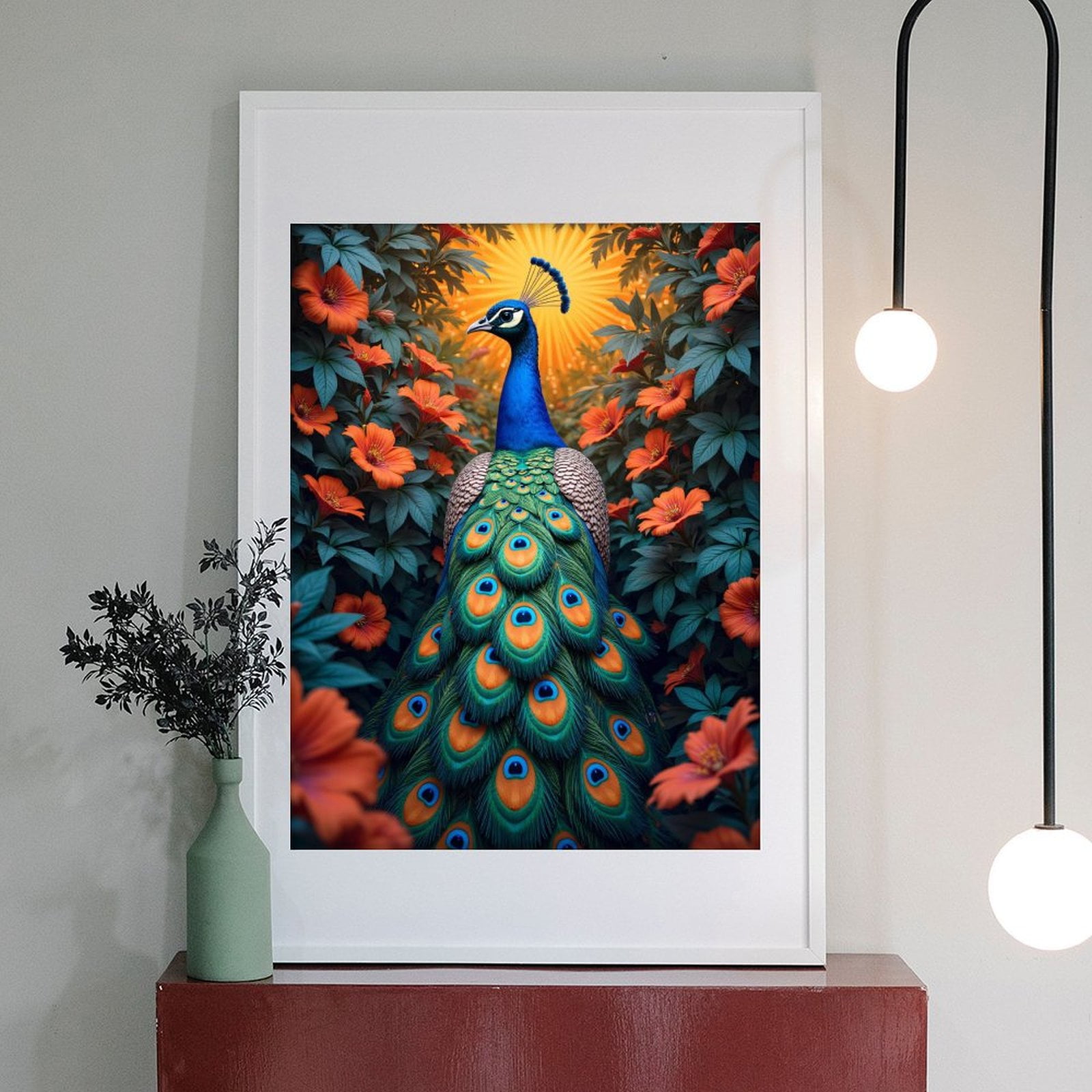 Diamond Art Kits for Adults - 5d Peacock Amidst Vibrant Blossoms Diamond Painting for Adults, Diamond Art for Adults Beginners, Diamond Painting Kits for Adults for Home Wall Decor