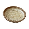 thumbnail image 4 of TISHITA Bamboo Serving Tray Pastry Plate Food Tray Tea Tray Woven Fruit Basket Rattan Basket Vanity Platter for Restaurant Party Home 19cmx3cm, 4 of 8