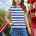 thumbnail image 7 of YABCSAZ Girls Summer Outfits Color Block Short Sleeve Tops Loose Fit Active Tee Shirts Kids Casual T-Shirts Blouses Striped Shirts Tops Baby Clothes Size 13 T, 7 of 7