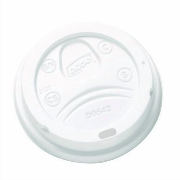 Dome Drink-Thru Lids, Fits 10 oz to 16 oz Hot Cups, Plastic, White, 1,000/Carton | Bundle of 2