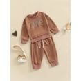 thumbnail image 3 of Sedceaty Toddler Patchwork 2Pcs Outfits, Capital Letter Print Long Sleeve Round Neck Pullover + Elastic Drawstring Casual Trousers, 3 of 8