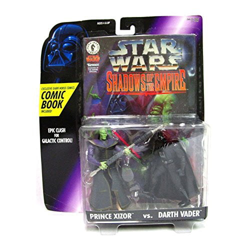 Kenner Star Wars Xizor vs Darth Vader figurines in original packaging with comic 1996