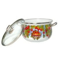 thumbnail image 5 of Enameled Aluminum Soup Pot Pomegranate Belly Deep Casserole Cooking Pot with Glass Lid Enameled Camping Cookware Camping Stockpot for Cooking (6.55-qt. (6.2 L)), 5 of 6