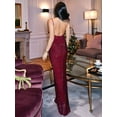 thumbnail image 6 of Sparkly Sequin Prom Dress Maxi Mermaid Bodycon Formal Party Club Dress Wine Red L, 6 of 9