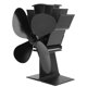 thumbnail image 4 of Ventilador de estufa de 4 aspas, ventilador para hogar alimentado por calor, circulación rápida y cálida, diseño de gancho, ventilador termoeléctrico para quemador de leña, hogar, negro, 4 of 10