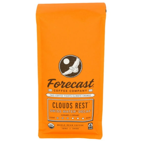 FORECAST COFFEE - Clouds Rest Organic Whole Bean Coffee 12OZ ( Pack of 6)
