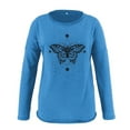 thumbnail image 2 of Otvok Womens Tops O-Neck Loose Long Sleeve T-Shirt Pullover, 2 of 6