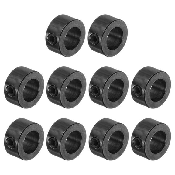 10 Packs Set Screw Collars 8mm ID Shaft Collars, 14mm OD, 7mm Width, Gear Stopper Wheel Collar, Black