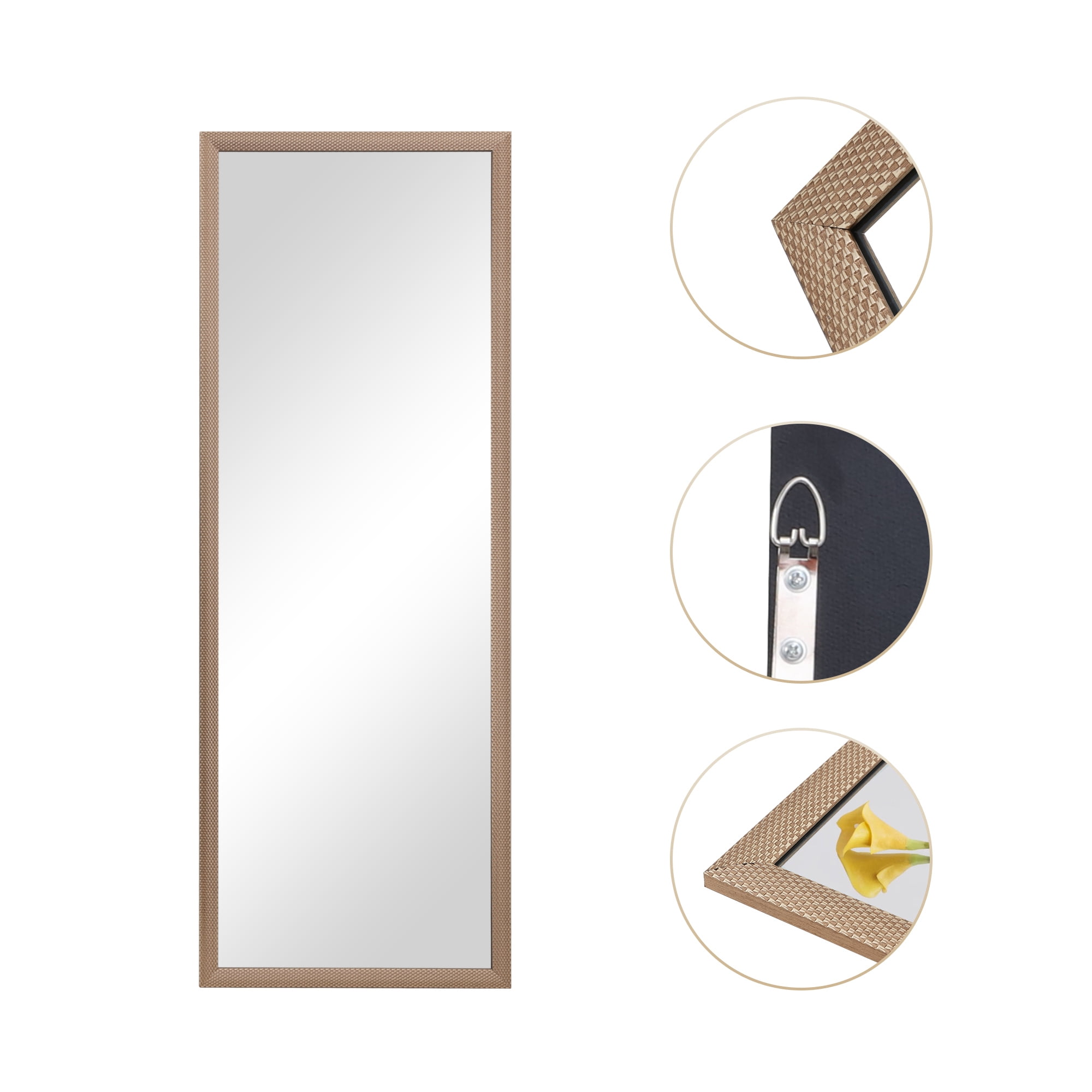 43"*16" Full Length Body Dressing Mirror Hanging Mirror for Bathroom Gold