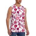 thumbnail image 2 of Balery Tulips Flowers Men's Sleeveless Muscle Shirts Workout Tank Top, Moisture Wicking, Odor Protection-3X-Large, 2 of 8