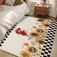 thumbnail image 4 of 4'x6' Area Rugs, Sunflowers Rooster Indoor Outdoor Area Rug for Living Room Bedroom, Farmhouse Vintage Beige Burlap Plaid Washable Bathroom Rugs Kitchen Floor Carpet Mats Home Decor Aesthetic, 4 of 8