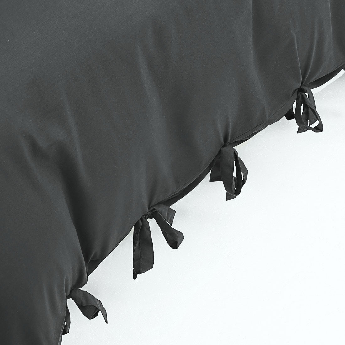 PiccoCasa 3 Piece Bow Tie Duvet Cover Bedding Set with 2 Pillowcases Queen Dark Gray