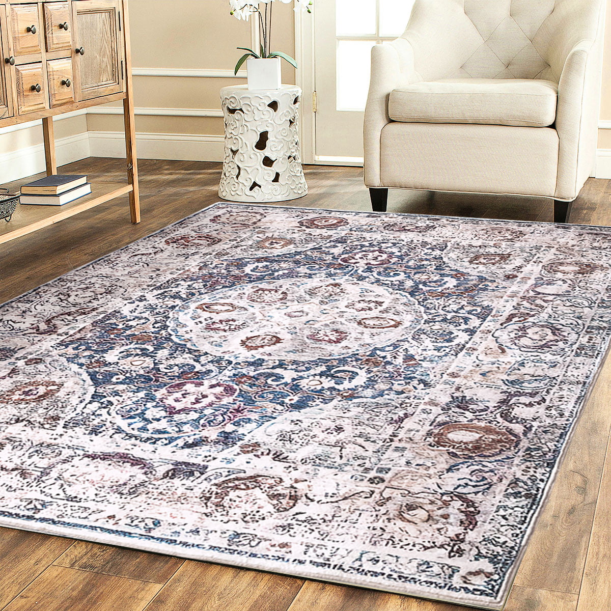 Neutral Decor & Floor Cover Gorgeous Persian Overdyed Powerloomed Soft Polypropylene Fiber Colorful Pink Grey Area Rug 2'2 x 7'6 Runner Bohemian Oriental Medallion Floral Pattern Boho Area Rug 