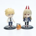 thumbnail image 3 of 4 Pcs Chainsaw Man Action Figure Anime Character Model Doll Toys Car Decoration Ornament, 3 of 7