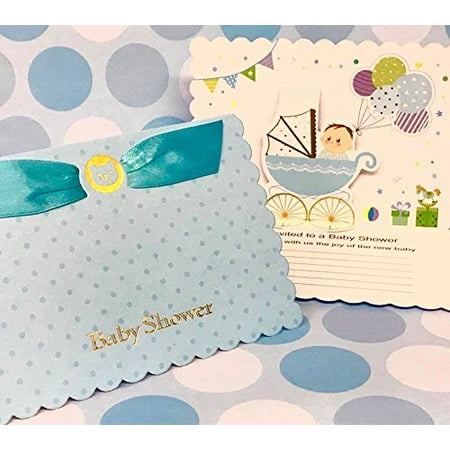 Blue Baby Shower Invitations Party Supplies With Blue Envelopes 10 Blue Baby Shower Invitations Party Supplies With Blue Envelopes 10