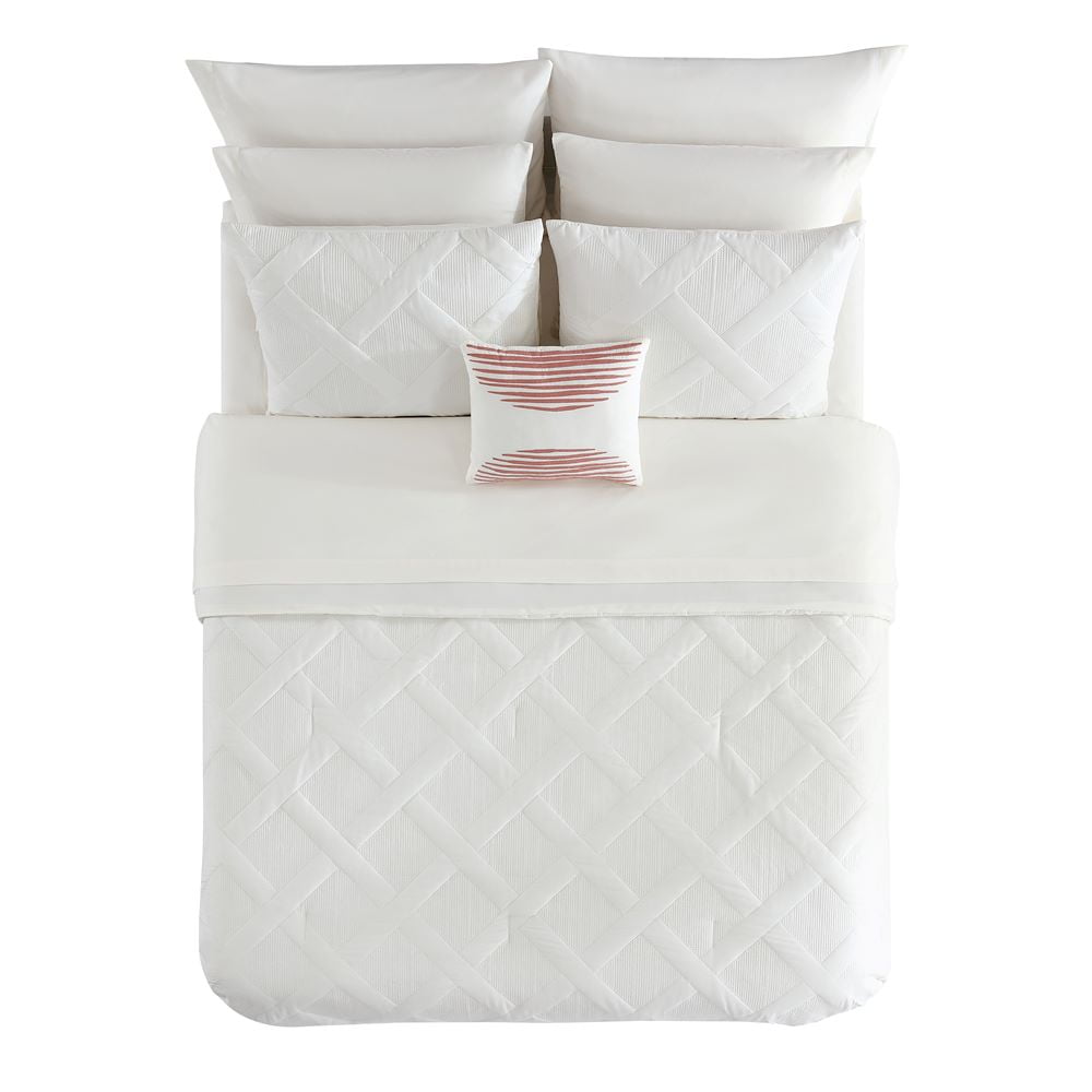 Mainstays Cream 10 Piece Bed in a Bag Comforter Set for Men and Women, Queen  (图3) Mainstays Cream 10 Piece Bed in a Bag Comforter Set for Men and Women, Queen  (图3)