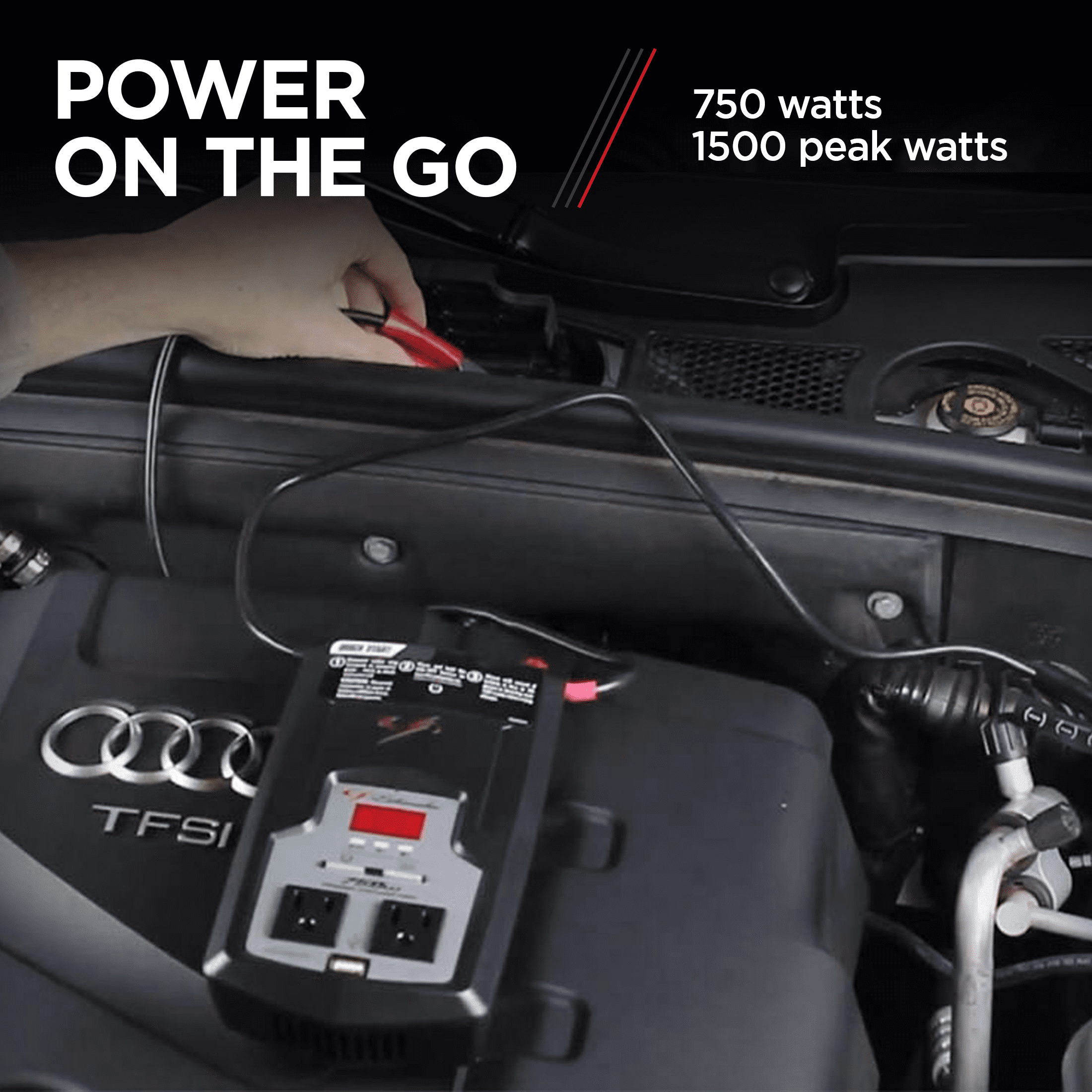 Schumacher Electric 750 Continuous Watt, 1500 Peak Watt Car Battery Power Inverter/Converter, DC to AC Digital Power and USB Port, XI75DU