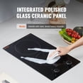 thumbnail image 5 of 12 Inch 2 Burner Built In Electric Stove Top 3000W Ceramic Radiant Cooktop with Glass Panel Knob Control 11 Heat Levels 220 240V Hard Wire No Plug, 5 of 6