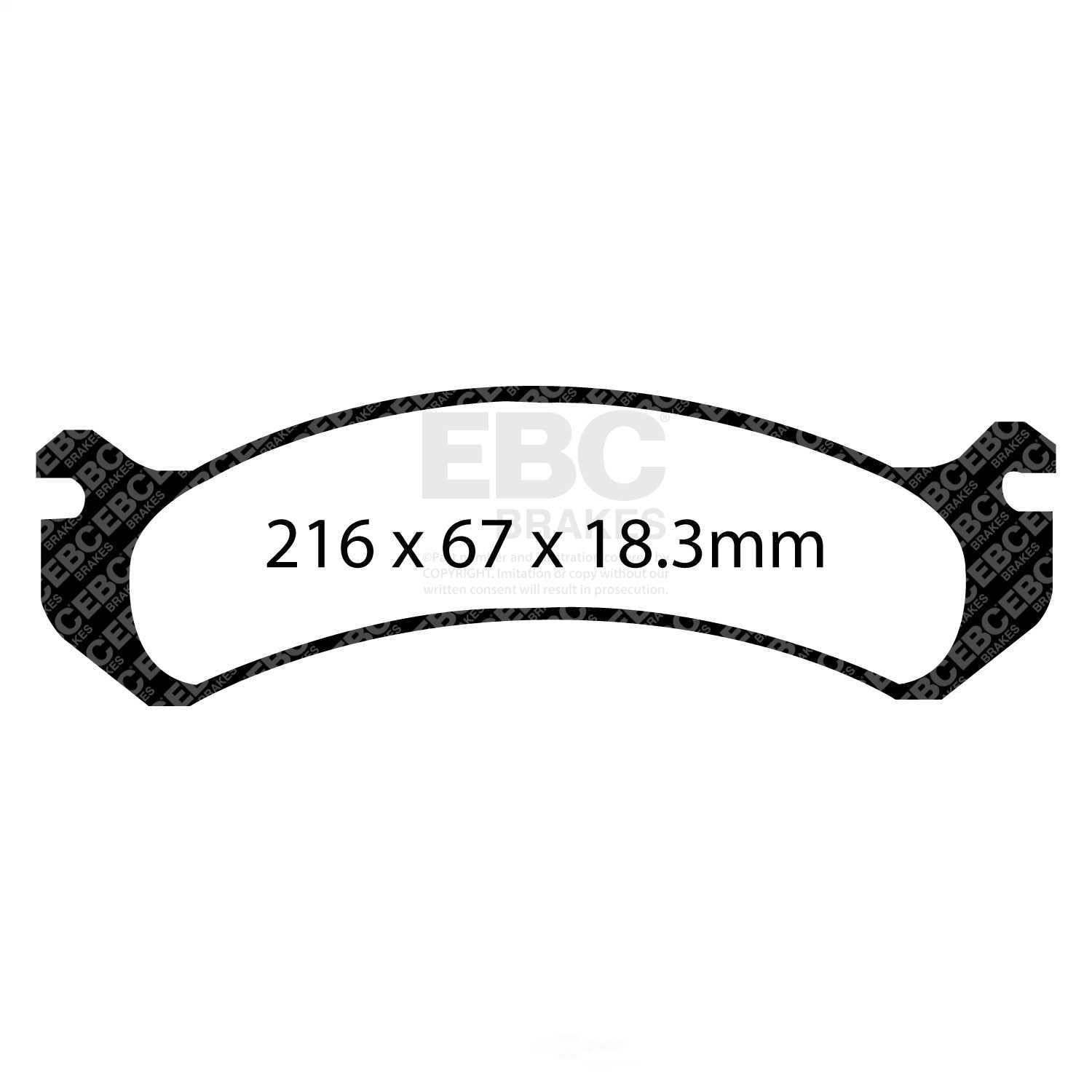 EBC Brakes Extra Duty Light Truck, Jeep and SUV Brake Pad Set Fits select: 1999-2010 CHEVROLET SILVERADO, 1999-2007 GMC NEW SIERRA