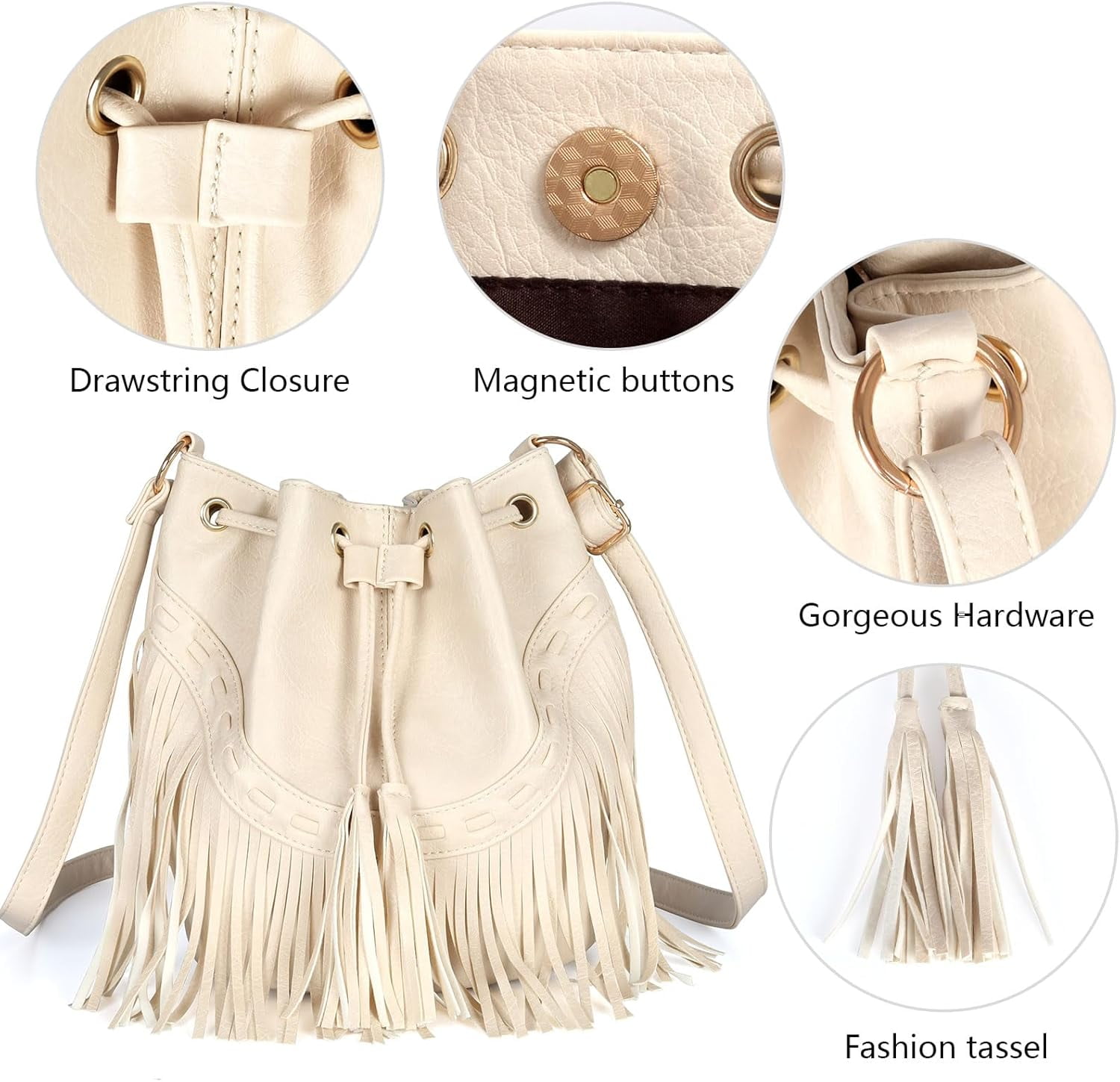 Boho Purses, Boho Bag, Black Fringe Purse, Western Purses for Women, Crossbody Bags for Women, Bucket Bags