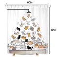 thumbnail image 4 of Cat Shower Curtain for Kids Children 60Wx72L Inch Cute Shower Curtain Cartoon Animal Funny Raining Colorful Hilarious Playing Water Bathroom Waterproof Polyester Fabric Bathtub 12 Pack Hooks, 4 of 31