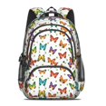 thumbnail image 2 of Butterfly and Multicolor White Pattern Cute School Backpack Bag with Padded Back and Adjustable Shoulder Straps 16.9 X 12.6 X 5.9 Inches, 2 of 5