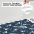 thumbnail image 5 of Honeii Funny Sharks Print Kitchen Drying Mat Coffee Bar Mat Hide Stain Coffee Maker Mat for Countertops Coffee Pot Dish Drying Mat, 5 of 7