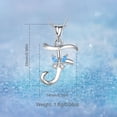 thumbnail image 4 of EUDORA Sterling Silver F Initial Necklaces with Blue Butterfly, Script Letter Alphabet Pendant Jewelry Gift for Women, Mother, 18 inch Chain, 4 of 10
