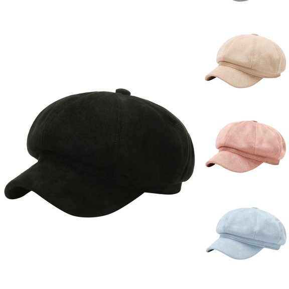 Vrotazzy Solid Eight Beret Hat for Small Face Versatile Daily Fashion Classic