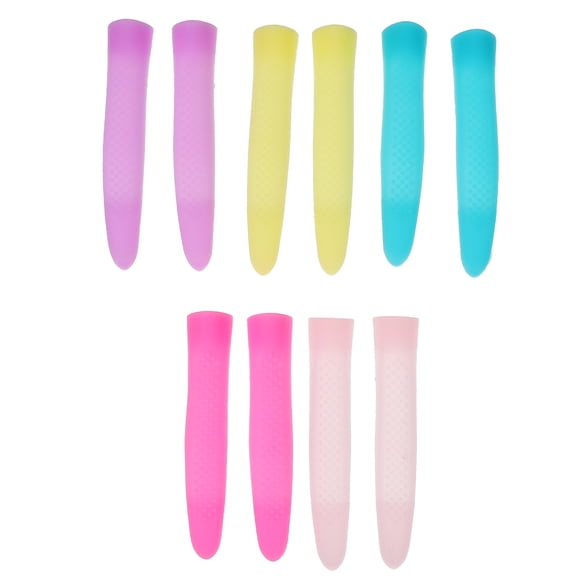 BRIGHTFUFU 5 pares de tijeras para cutículas y manicura, funda para mango, recortador de uñas, funda de silicona