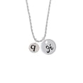 thumbnail image 2 of Delight Jewelry Silvertone Disc 1/2'' Initial - q - Silvertone Script Initial Disc - H - Charm Necklace, 20"+3", 2 of 4