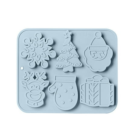 

6 Cells Christmas Themed Silicone Fondant Mold Chocolate Moulds for Creative Gad