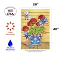 thumbnail image 2 of Toland Home Garden Patriotic Pail Flower Patriotic Flag Double Sided 28x40 Inch, 2 of 5