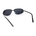 thumbnail image 4 of Classy Rimless Oval Metal Rim Luxury Gentlemanly Sunglasses All Black, 4 of 4