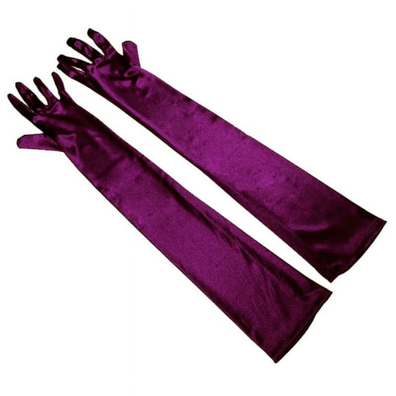 Namzi matte satin opera gloves length 53 cm (dark purple)