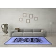 thumbnail image 3 of Ahgly Company Machine Washable Indoor Square Oriental Blue Industrial Area Rugs, 4' Square, 3 of 4