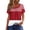Red, variant on Womens Plus Size Tops, Short Sleeve Summer Blouses, Polka Dot Square Neck Loose Tees for Casual Wear