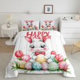 thumbnail image 2 of Erosebridal Cute Bunnies Rabbit Bedding Todder Comforter Set for Kids, Happy Easter Down Comforter, Reversible 2 Pieces, 2 of 8