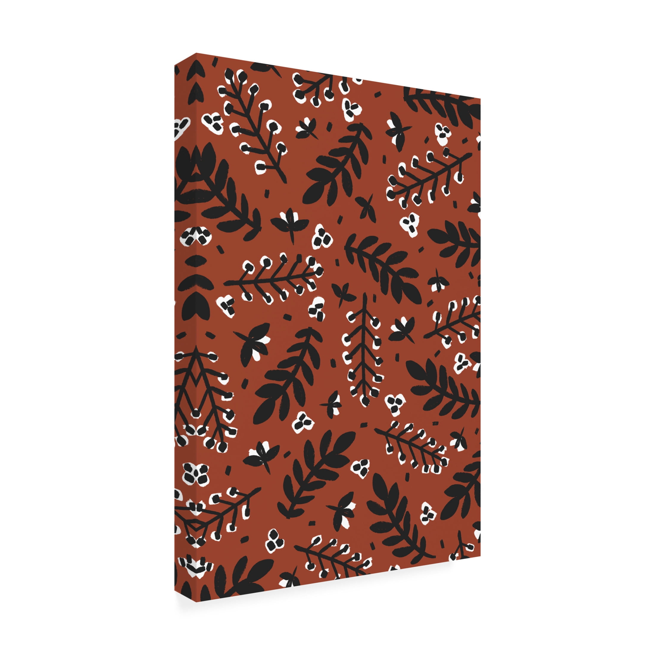 Canvas Wall Art - Treechild 'Banches And Berries (Brown)' Wall Art for Living Room, Bedroom, or Office D?cor by Trademark Fine Art - 22 x 32 Inches